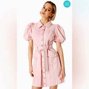 Elliatt Pink Puff Sleeve Dress
